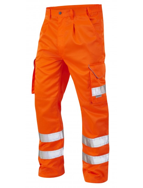 Leo Bideford Class 1 Orange Polycotton Cargo Trousers CT01-O High Visibility